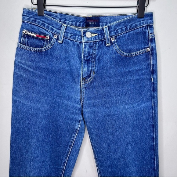 Vintage Tommy Jeans Tommy Hilfiger Flare Y2K Jeans Size 7 - Picture 2 of 12
